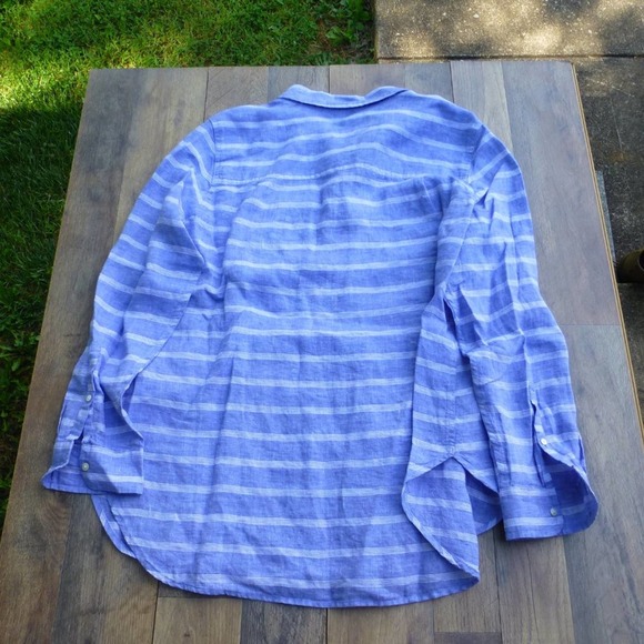 Womens LL Bean Long Linen button down long XL Shirt - Picture 4 of 7